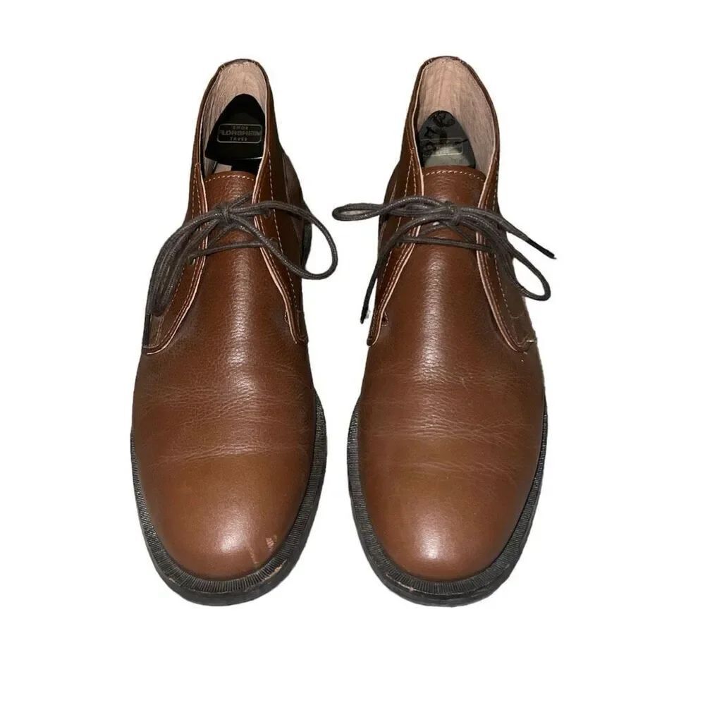 ✨Lands End Mens Boots Brown Leather Chukka Lace Up Ankle US Size 9✨